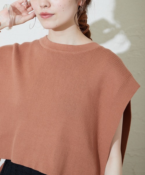 mystic（ミスティック）の「サイドリボンニットベスト（ベスト・レディース・ブラック/ベージュ/オレンジ・FREE）」の7枚目の写真