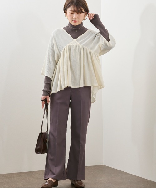 Ambre Neige（アンブルネージュ）の「カシュクールブラウス／【WEB/EC限定商品】（シャツ/ブラウス・レディース・オフホワイト/モカ・FREE）」の7枚目の写真