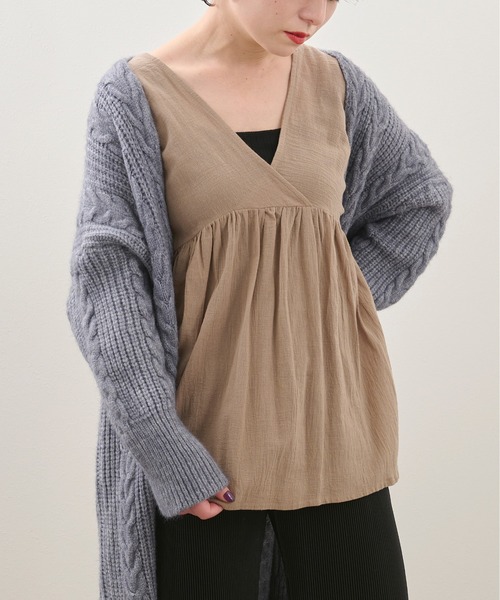 Ambre Neige（アンブルネージュ）の「カシュクールブラウス／【WEB/EC限定商品】（シャツ/ブラウス・レディース・オフホワイト/モカ・FREE）」の8枚目の写真
