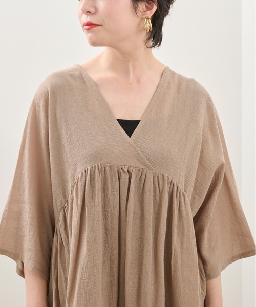 Ambre Neige（アンブルネージュ）の「カシュクールブラウス／【WEB/EC限定商品】（シャツ/ブラウス・レディース・オフホワイト/モカ・FREE）」の9枚目の写真