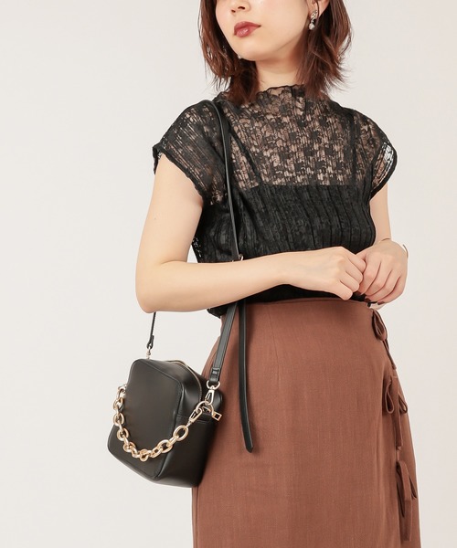 natural couture（ナチュラルクチュール）の「コロンとスクエアバッグ（ショルダーバッグ・レディース・ブラック/ブラウン/ライトベージュ・FREE）」の10枚目の写真