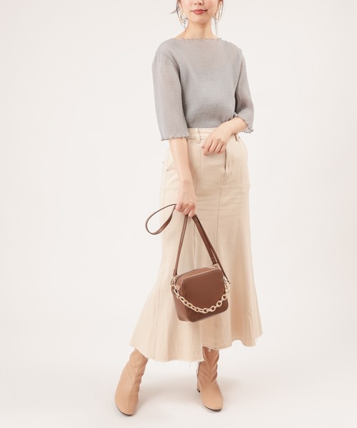 natural couture（ナチュラルクチュール）の「コロンとスクエアバッグ（ショルダーバッグ・レディース・ブラック/ブラウン/ライトベージュ・FREE）」の12枚目の写真