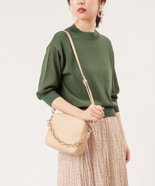 natural couture（ナチュラルクチュール）の「コロンとスクエアバッグ（ショルダーバッグ・レディース・ブラック/ブラウン/ライトベージュ・FREE）」の14枚目の写真