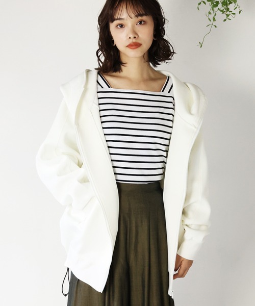 ARCANUM DESIGN（アルカナムデザイン）の「ダンボールニットビッグシルエットドルマンコクーンパーカ（パーカー・レディース・ブラック/ベージュ/グレー/ピンク/ホワイト・S/M）」の2枚目の写真