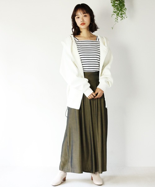 ARCANUM DESIGN（アルカナムデザイン）の「ダンボールニットビッグシルエットドルマンコクーンパーカ（パーカー・レディース・ブラック/ベージュ/グレー/ピンク/ホワイト・S/M）」の16枚目の写真