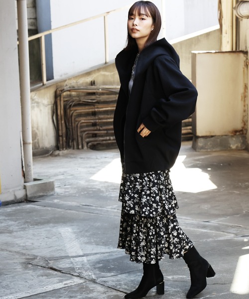 ARCANUM DESIGN（アルカナムデザイン）の「ダンボールニットビッグシルエットドルマンコクーンパーカ（パーカー・レディース・ブラック/ベージュ/グレー/ピンク/ホワイト・S/M）」の21枚目の写真