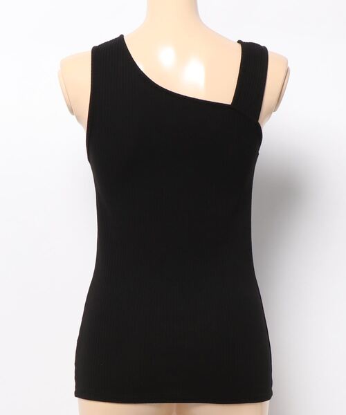 Right-on（ライトオン）の「【HONEYSUCKLE ROSE】アシメネックタンク（タンクトップ・レディース・ブラック/オフホワイト/ブラウン・M/L）」の5枚目の写真