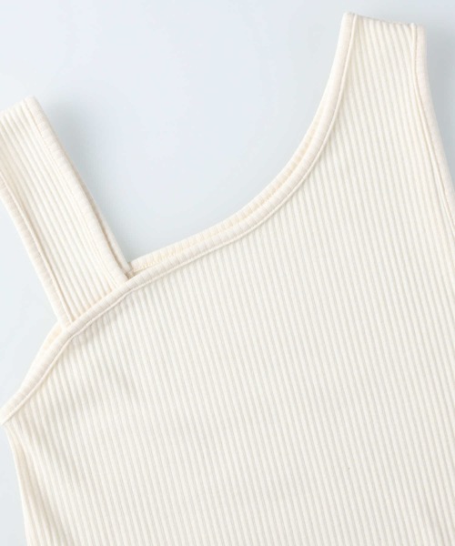 Right-on（ライトオン）の「【HONEYSUCKLE ROSE】アシメネックタンク（タンクトップ・レディース・ブラック/オフホワイト/ブラウン・M/L）」の14枚目の写真