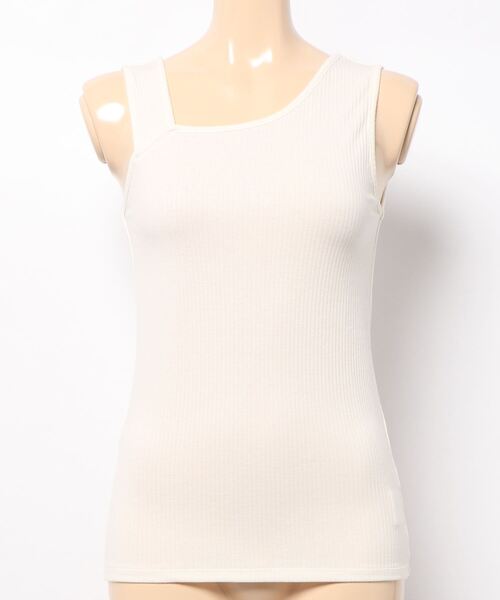 Right-on（ライトオン）の「【HONEYSUCKLE ROSE】アシメネックタンク（タンクトップ・レディース・ブラック/オフホワイト/ブラウン・M/L）」の11枚目の写真