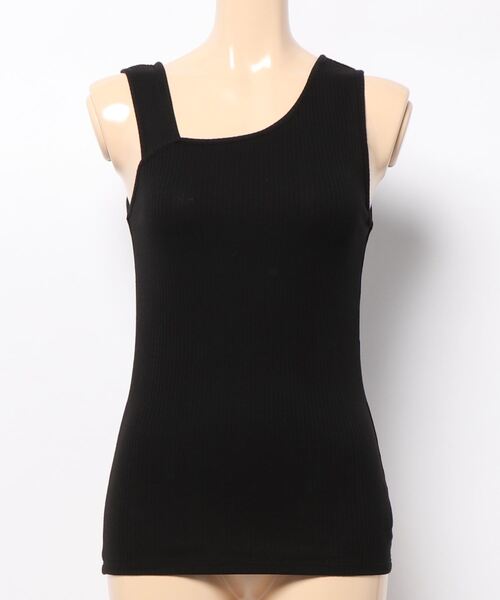 Right-on（ライトオン）の「【HONEYSUCKLE ROSE】アシメネックタンク（タンクトップ・レディース・ブラック/オフホワイト/ブラウン・M/L）」の15枚目の写真