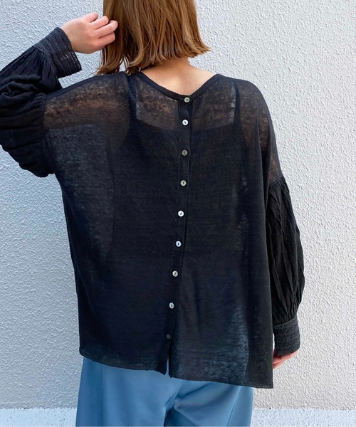 audrey and john wad(オードリーアンドジョンワッド)の「前後2WAYプルオーバー(Tシャツ/カットソー・レディース・ブラック/ベージュ/オレンジ・M)」の2枚目の写真