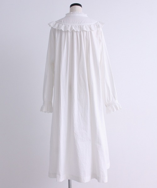 malle Cottonモノグラム刺繍ナイトドレスシャンブルドゥシャーム malle Cottonモノグラム刺繍ナイトドレスシャンブルドゥシャーム