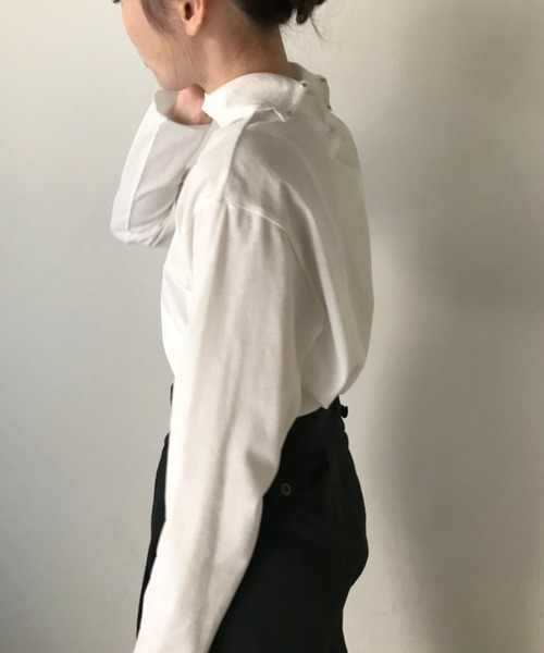 ANGIE（アンジー）の「スナップボタン付きコットンタートルネックカットソー（ロングスリーブ）（Tシャツ/カットソー・レディース・オフホワイト/ライム/ダークグレー・FREE）」の18枚目の写真