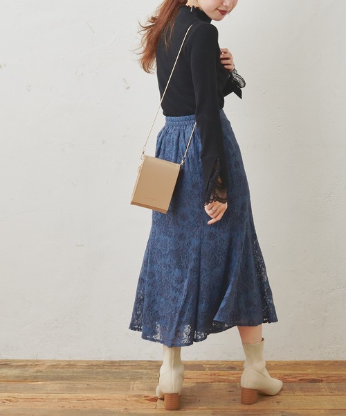 natural couture（ナチュラルクチュール）の「【WEB限定】袖口レースリブタートル（ニット/セーター・レディース・ブラック/アイボリー/モカ/サックスブルー/パープル・FREE）」の18枚目の写真