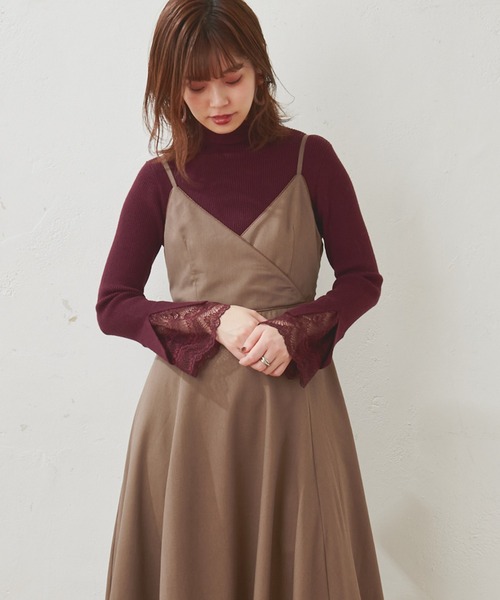 natural couture（ナチュラルクチュール）の「【WEB限定】袖口レースリブタートル（ニット/セーター・レディース・ブラック/アイボリー/モカ/サックスブルー/パープル・FREE）」の11枚目の写真