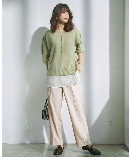 GeeRA（ジーラ）の「美脚センタープレスセミワイドパンツ（その他パンツ・レディース・グリーン/アイボリー/モカ/ブラック/ブルー/ピンク・LARGE/SMALL/X-LARGE/MEDIUM/XX-LARGE）」の11枚目の写真
