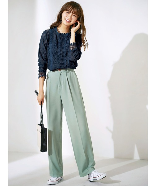 GeeRA（ジーラ）の「美脚センタープレスセミワイドパンツ（その他パンツ・レディース・グリーン/アイボリー/モカ/ブラック/ブルー/ピンク・LARGE/SMALL/X-LARGE/MEDIUM/XX-LARGE）」の17枚目の写真