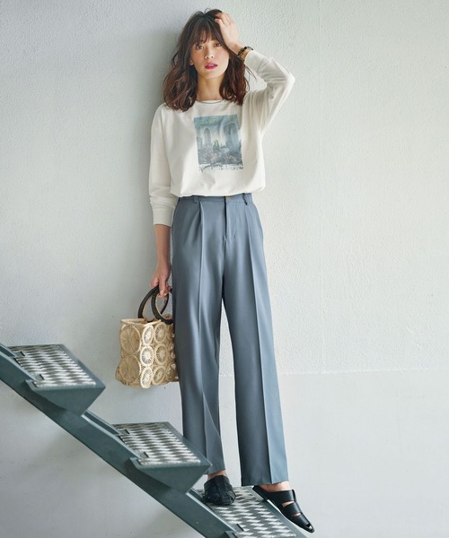 GeeRA（ジーラ）の「美脚センタープレスセミワイドパンツ（その他パンツ・レディース・グリーン/アイボリー/モカ/ブラック/ブルー/ピンク・LARGE/SMALL/X-LARGE/MEDIUM/XX-LARGE）」の20枚目の写真