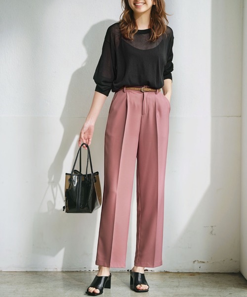 GeeRA（ジーラ）の「美脚センタープレスセミワイドパンツ（その他パンツ・レディース・グリーン/アイボリー/モカ/ブラック/ブルー/ピンク・LARGE/SMALL/X-LARGE/MEDIUM/XX-LARGE）」の20枚目の写真