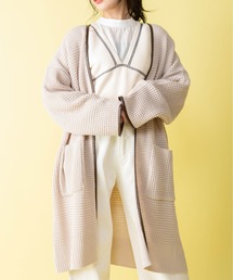 Mysa&Liina | 配色パイピングニットロングカーデ(カーディガン/ボレロ)