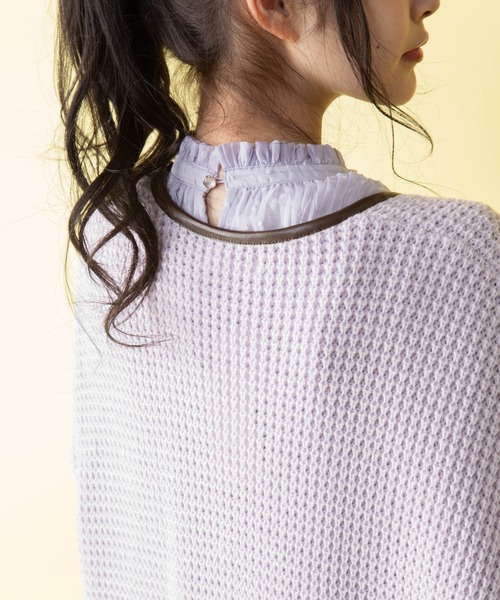 Mysa&Liina（ミーサリーナ）の「配色パイピングニットロングカーデ（カーディガン/ボレロ・レディース・ベージュ/キャメル/ブラック/ラベンダー・M）」の12枚目の写真