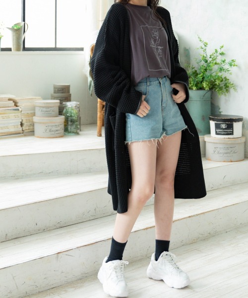 Mysa&Liina（ミーサリーナ）の「配色パイピングニットロングカーデ（カーディガン/ボレロ・レディース・ベージュ/キャメル/ブラック/ラベンダー・M）」の18枚目の写真