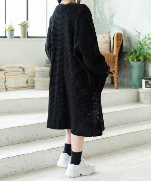 Mysa&Liina（ミーサリーナ）の「配色パイピングニットロングカーデ（カーディガン/ボレロ・レディース・ベージュ/キャメル/ブラック/ラベンダー・M）」の19枚目の写真