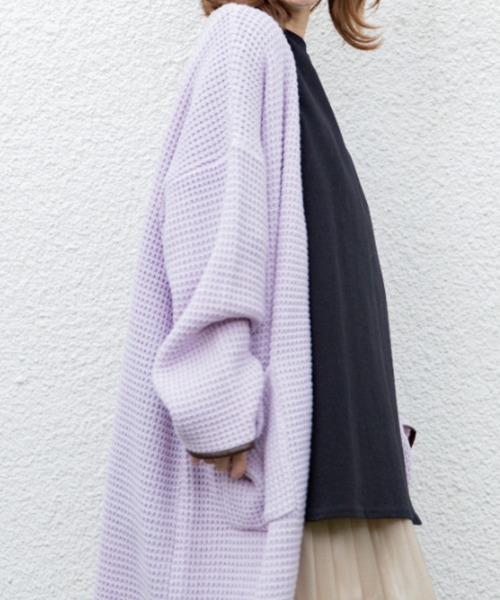 Mysa&Liina（ミーサリーナ）の「配色パイピングニットロングカーデ（カーディガン/ボレロ・レディース・ベージュ/キャメル/ブラック/ラベンダー・M）」の21枚目の写真