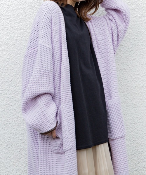 Mysa&Liina（ミーサリーナ）の「配色パイピングニットロングカーデ（カーディガン/ボレロ・レディース・ベージュ/キャメル/ブラック/ラベンダー・M）」の20枚目の写真