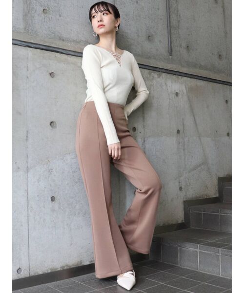 MURUA（ムルーア）の「2WAYレースアップニット（ニット/セーター・レディース・ブラック/ライトグリーン/アイボリー・FREE）」の15枚目の写真