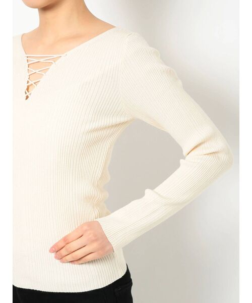 MURUA（ムルーア）の「2WAYレースアップニット（ニット/セーター・レディース・ブラック/ライトグリーン/アイボリー・FREE）」の18枚目の写真