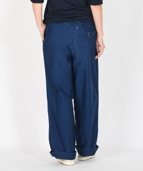 5162【美品】45R 麦サテンのワーク3　ワークパンツ ワイドパンツ L 紺 5162【美品】45R 麦サテンのワーク3 ワークパンツ ワイドパンツ