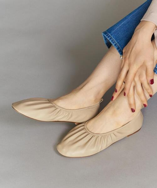 BEAUTY&YOUTH UNITED ARROWS（ビューティーアンドユースユナイテッドアローズ）の「BY ソフトギャザーフラットシューズ ◆（バレエシューズ・レディース・ベージュ/ブラック・36/36h/38/37h/37）」の6枚目の写真