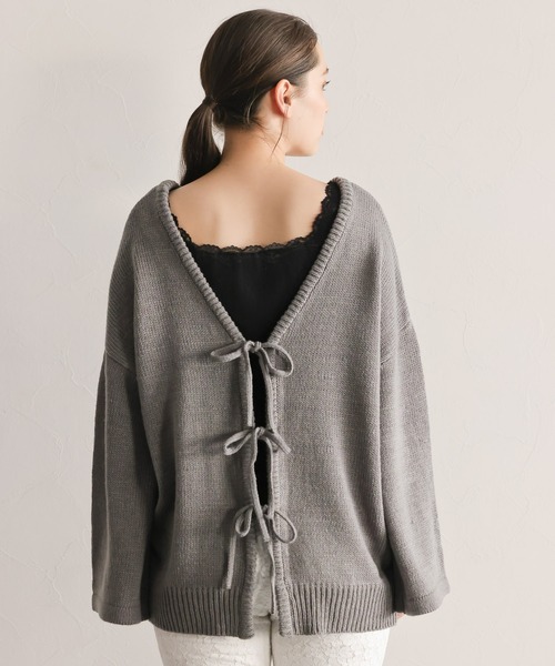 mysty woman（ミスティウーマン）の「バックシャンリボンニット 934939