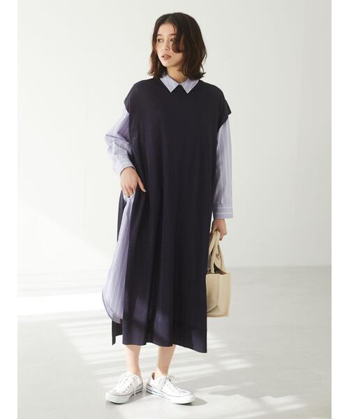 Green Parks(グリーンパークス)の「サイド釦ロングベスト*(ベスト・レディース・グレイッシュベージュ・FREE)」の16枚目の写真