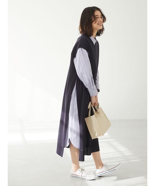 Green Parks(グリーンパークス)の「サイド釦ロングベスト*(ベスト・レディース・グレイッシュベージュ・FREE)」の15枚目の写真