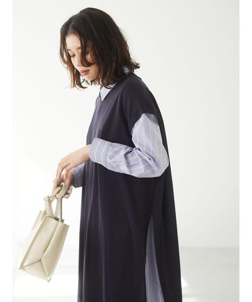 Green Parks(グリーンパークス)の「サイド釦ロングベスト*(ベスト・レディース・グレイッシュベージュ・FREE)」の14枚目の写真