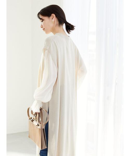 Green Parks(グリーンパークス)の「サイド釦ロングベスト*(ベスト・レディース・グレイッシュベージュ・FREE)」の11枚目の写真