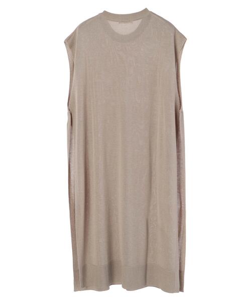 Green Parks(グリーンパークス)の「サイド釦ロングベスト*(ベスト・レディース・グレイッシュベージュ・FREE)」の10枚目の写真