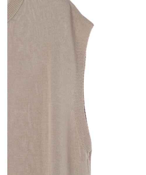 Green Parks(グリーンパークス)の「サイド釦ロングベスト*(ベスト・レディース・グレイッシュベージュ・FREE)」の8枚目の写真