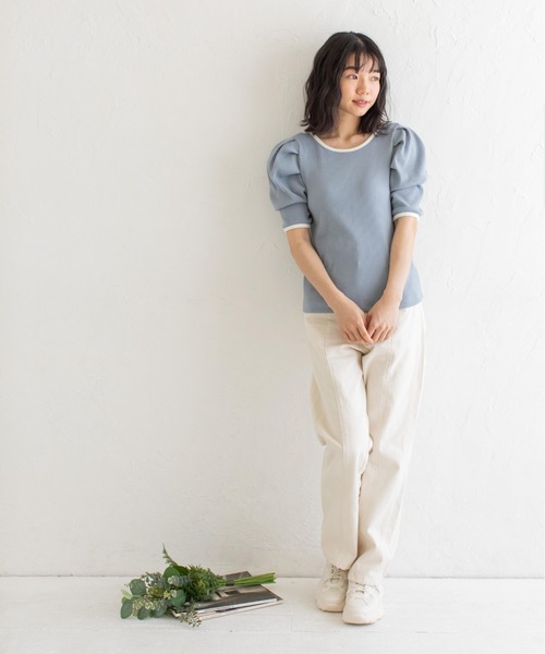 Mysa&Liina(ミーサリーナ)の「ボリュームスリーブパイピングプルオーバー(Tシャツ/カットソー・レディース・ブラック/ブルー/アイボリー・M)」の20枚目の写真