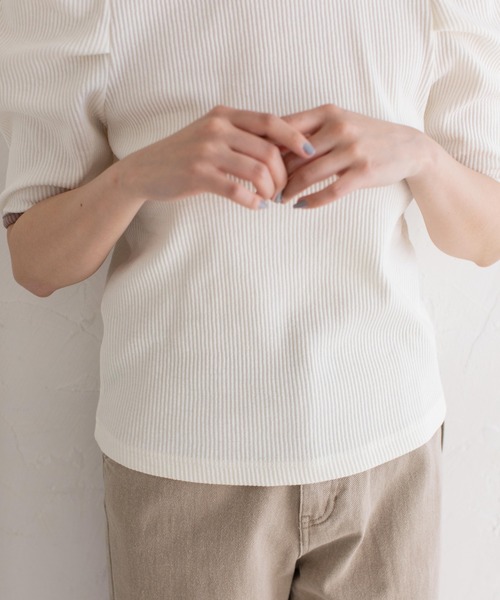 Mysa&Liina(ミーサリーナ)の「ボリュームスリーブパイピングプルオーバー(Tシャツ/カットソー・レディース・ブラック/ブルー/アイボリー・M)」の9枚目の写真