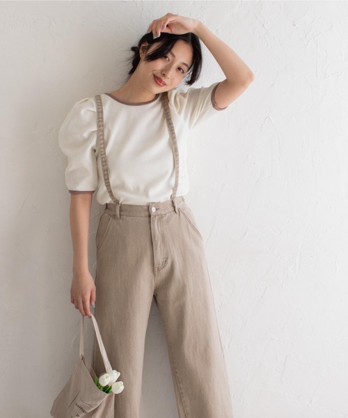 Mysa&Liina(ミーサリーナ)の「ボリュームスリーブパイピングプルオーバー(Tシャツ/カットソー・レディース・ブラック/ブルー/アイボリー・M)」の6枚目の写真