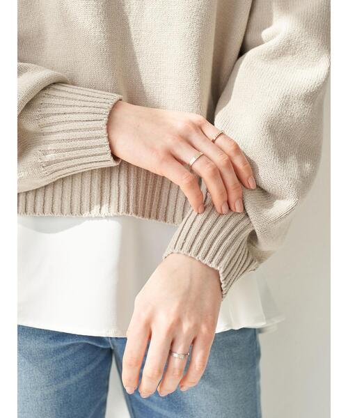 earth music&ecology（アースミュージックアンドエコロジー）の「SET2点 バックリボンニット+フレアチュニック ＊（ニット/セーター・レディース・ベージュ/グレー/ミント・FREE）」の14枚目の写真