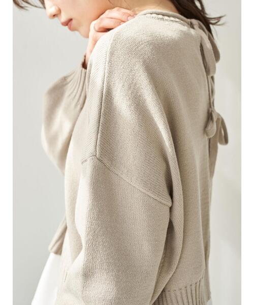 earth music&ecology（アースミュージックアンドエコロジー）の「SET2点 バックリボンニット+フレアチュニック ＊（ニット/セーター・レディース・ベージュ/グレー/ミント・FREE）」の15枚目の写真