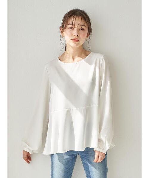 earth music&ecology（アースミュージックアンドエコロジー）の「SET2点 バックリボンニット+フレアチュニック ＊（ニット/セーター・レディース・ベージュ/グレー/ミント・FREE）」の17枚目の写真