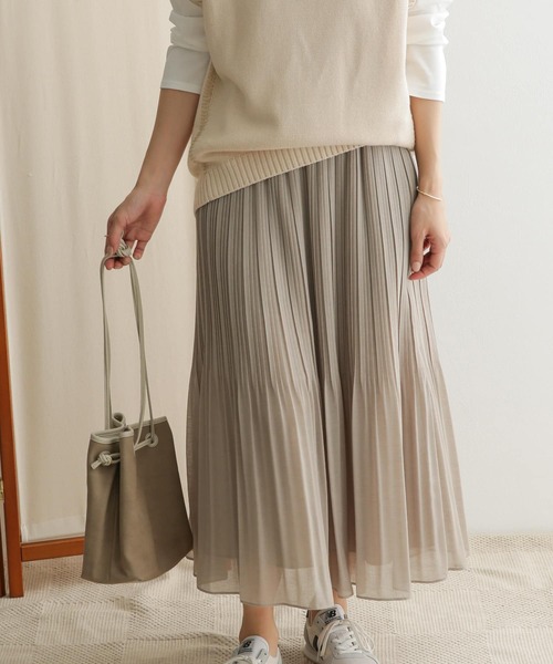 URBAN RESEARCH DOORS(アーバンリサーチドアーズ)の「シアープリーツスカート(スカート・レディース・ミント/グレー系その他・ONE)」の3枚目の写真