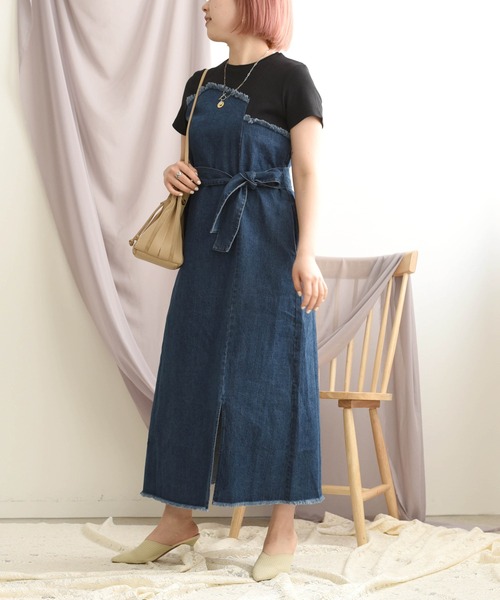 セール チノ デニムドッキングスリットワンピース ワンピース K ケイ のファッション通販 Zozotown