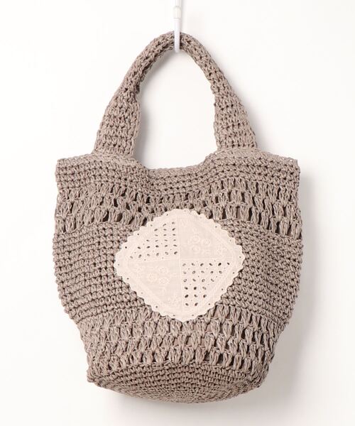 Samansa Mos2(サマンサ モスモス)の「レース付ペーパートート(トートバッグ・レディース・ベージュ/ミント/モカ・フリ-)」の12枚目の写真