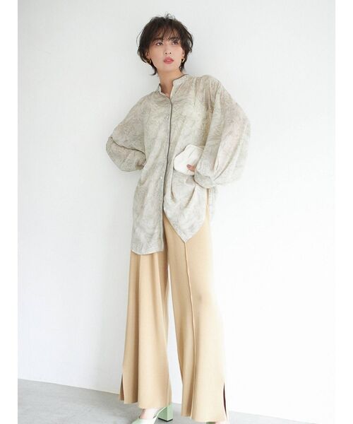 COTORICA（コトリカ）の「マーブル柄スタンドカラーパイピングシャツ（シャツ/ブラウス・レディース・ライトグレー/ローズ/ライトグリーン・FREE）」の18枚目の写真